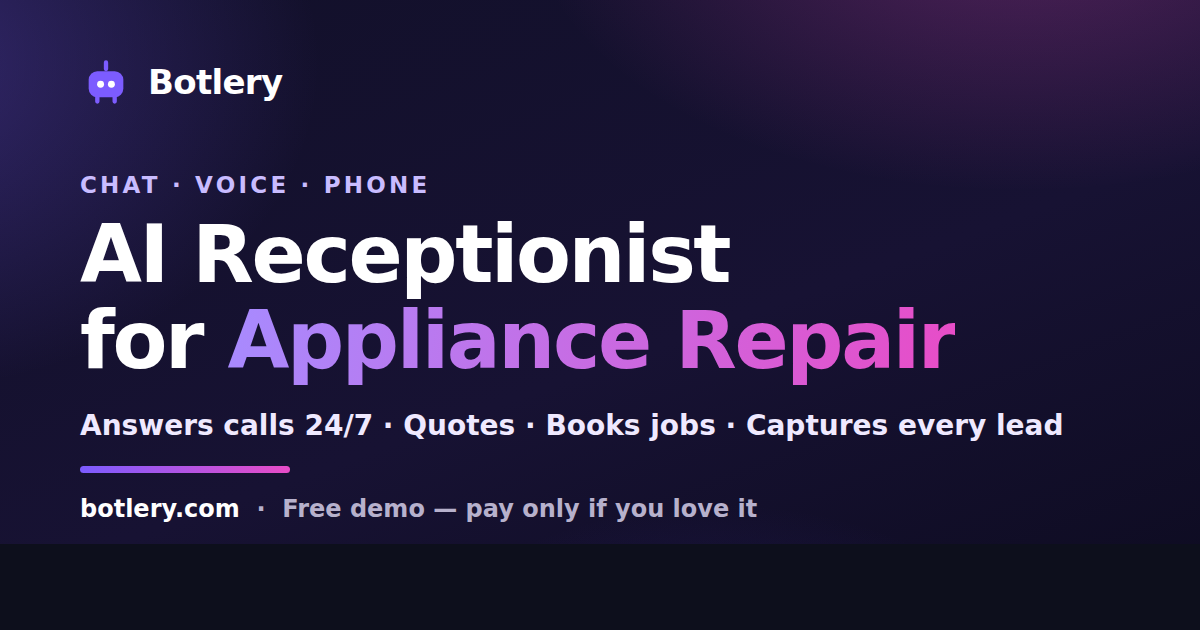 AI receptionist for appliance repair