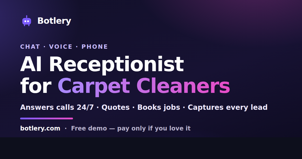 AI receptionist for carpet cleaners