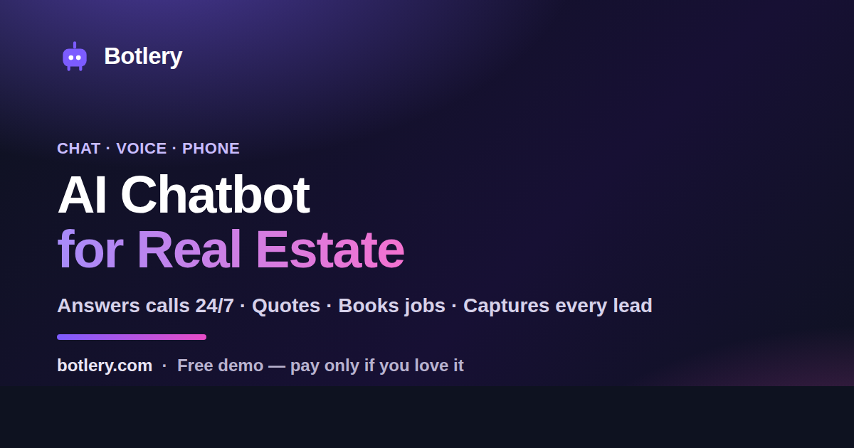AI Chatbot for Real Estate Agents — Capture Leads 24/7
