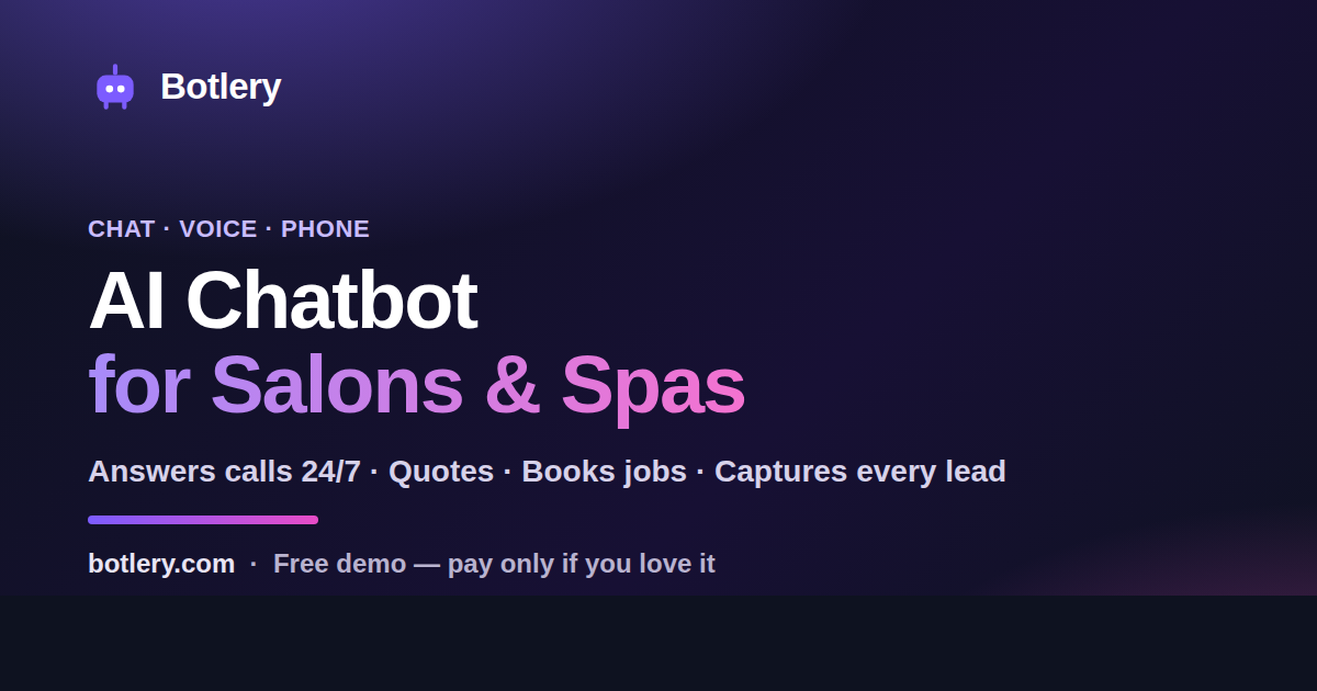 AI Chatbot for Salons & Spas — Book Appointments 24/7