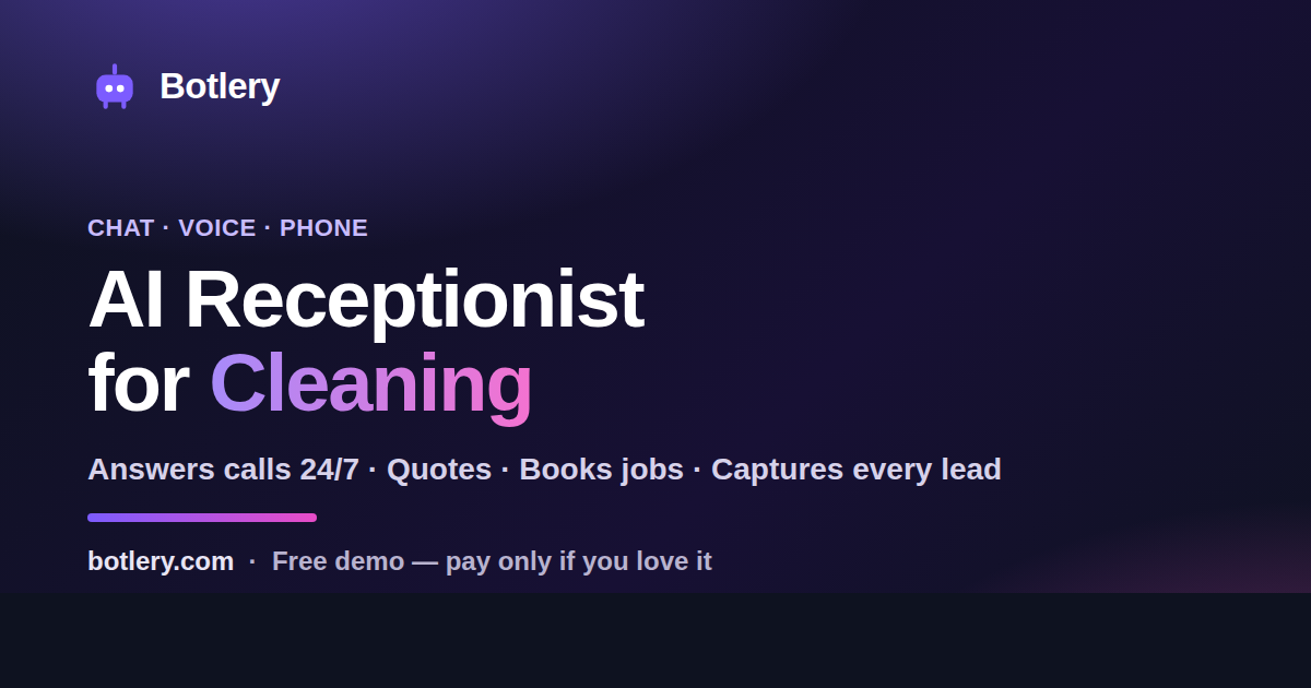 AI Receptionist & Voice Agent for Cleaning Businesses