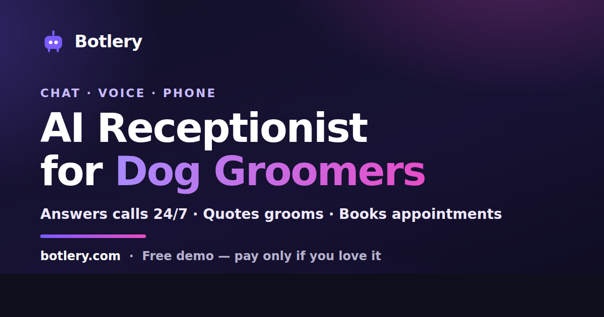 AI receptionist for dog groomers
