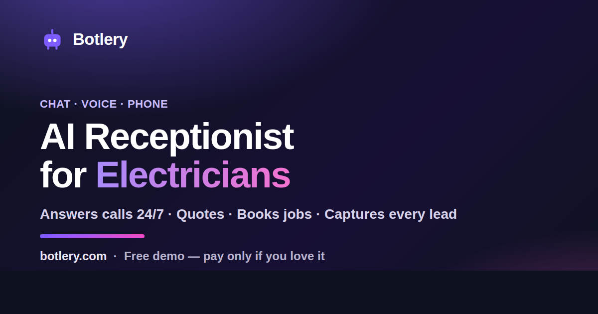 AI Receptionist & Voice Agent for Electricians