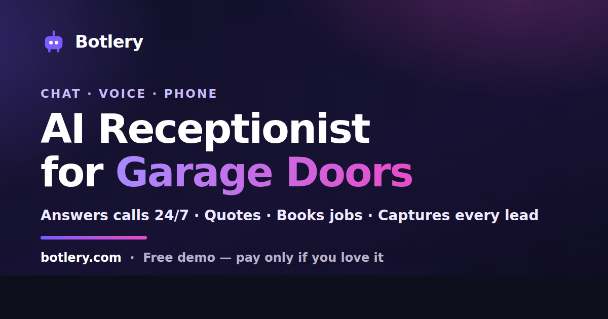 AI receptionist for garage door companies