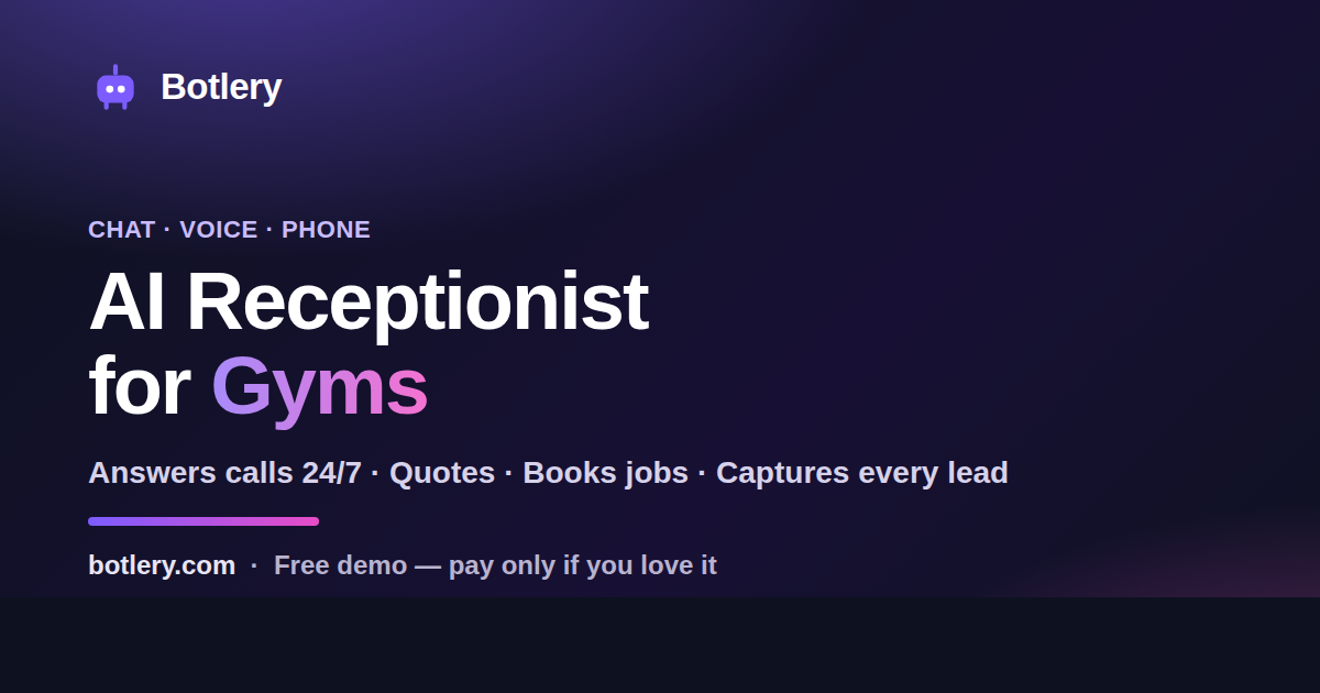 AI Receptionist & Voice Agent for Gyms & Fitness Studios