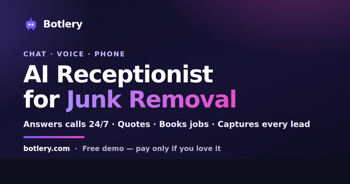AI receptionist for junk removal companies