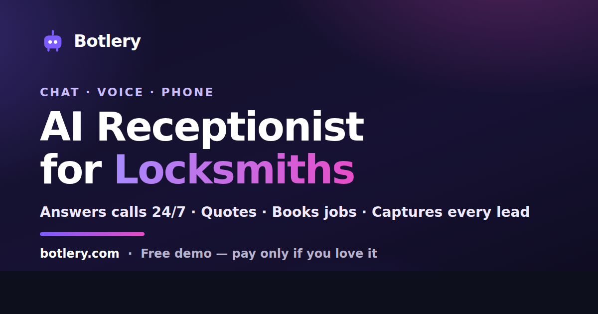 AI receptionist for locksmiths
