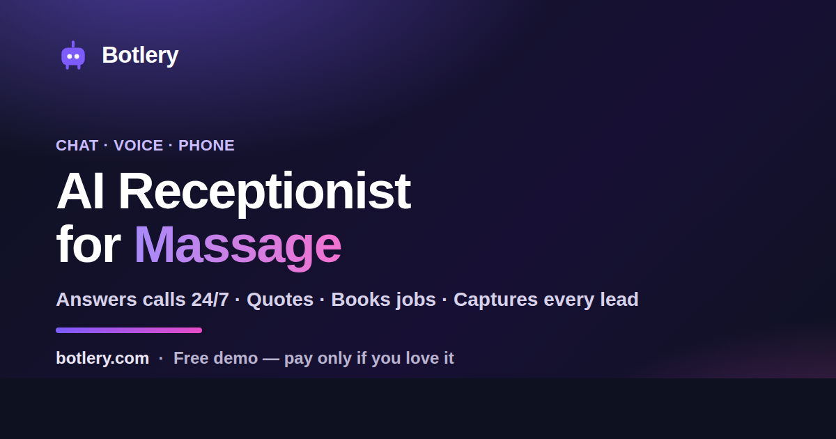 AI Receptionist & Voice Agent for Massage Therapy