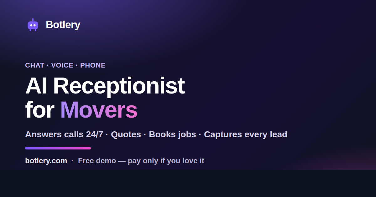 AI Receptionist & Voice Agent for Moving Companies
