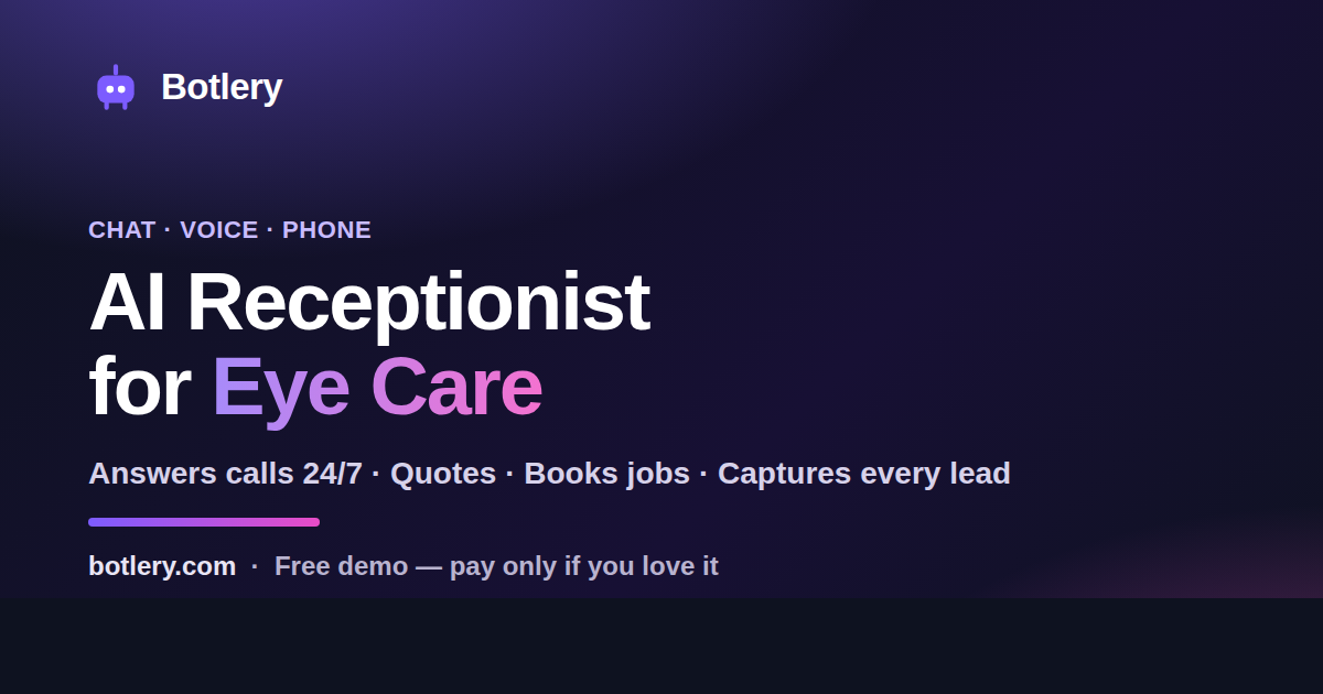 AI Receptionist & Voice Agent for Optometrists & Eye Care