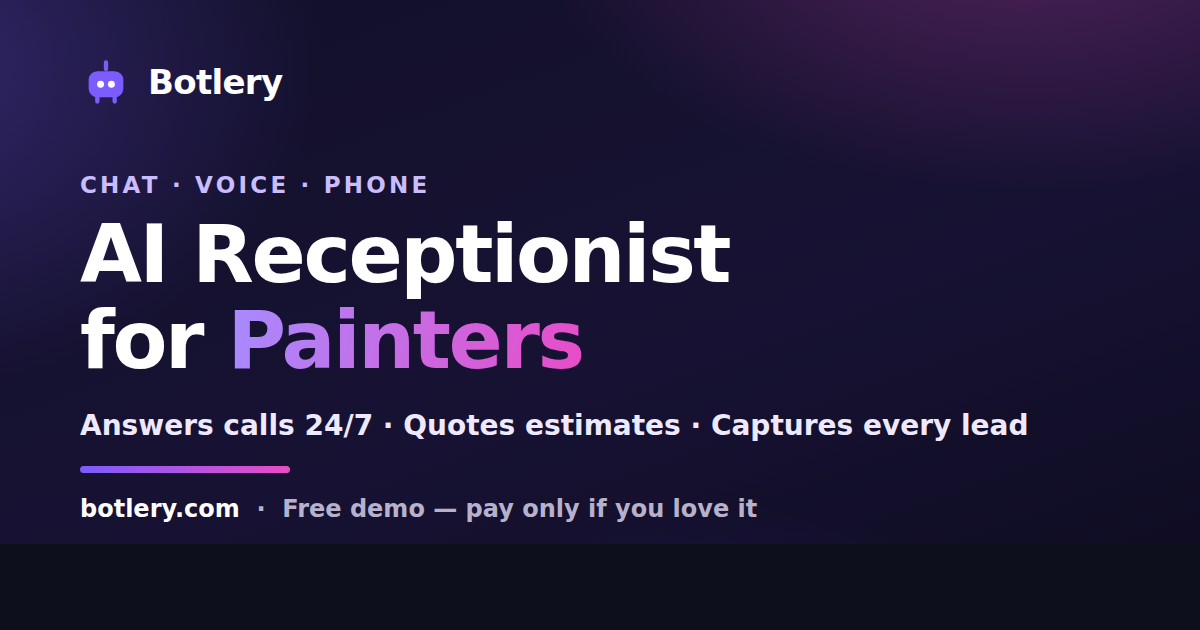 AI receptionist for painters