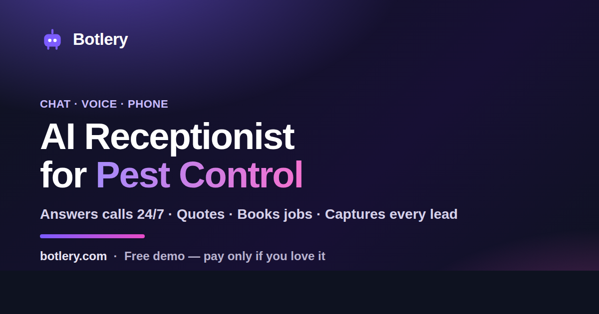 AI Receptionist & Voice Agent for Pest Control