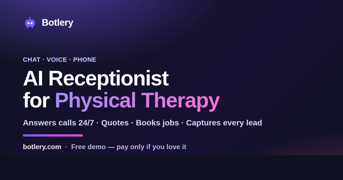 AI Receptionist & Voice Agent for Physical Therapy Clinics