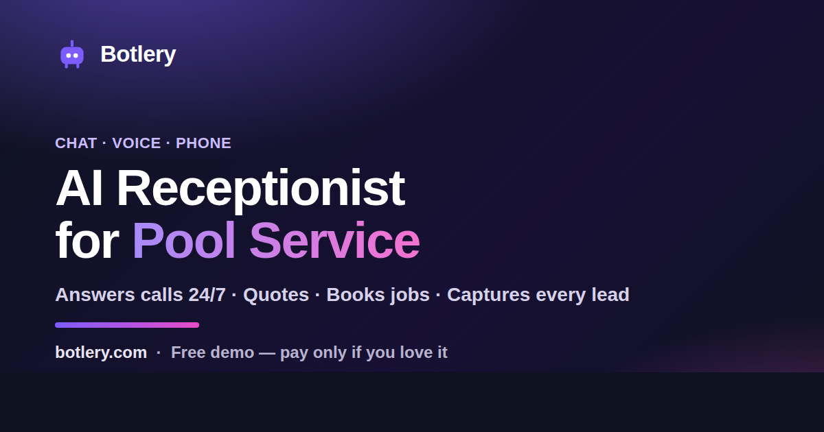 AI Receptionist & Voice Agent for Pool Service