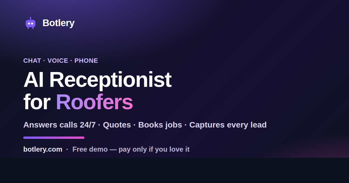 AI Receptionist & Voice Agent for Roofers