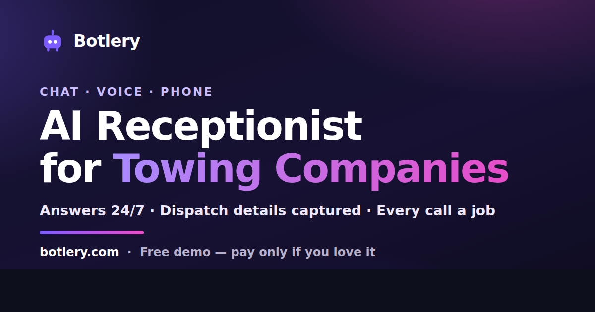 AI receptionist for towing companies