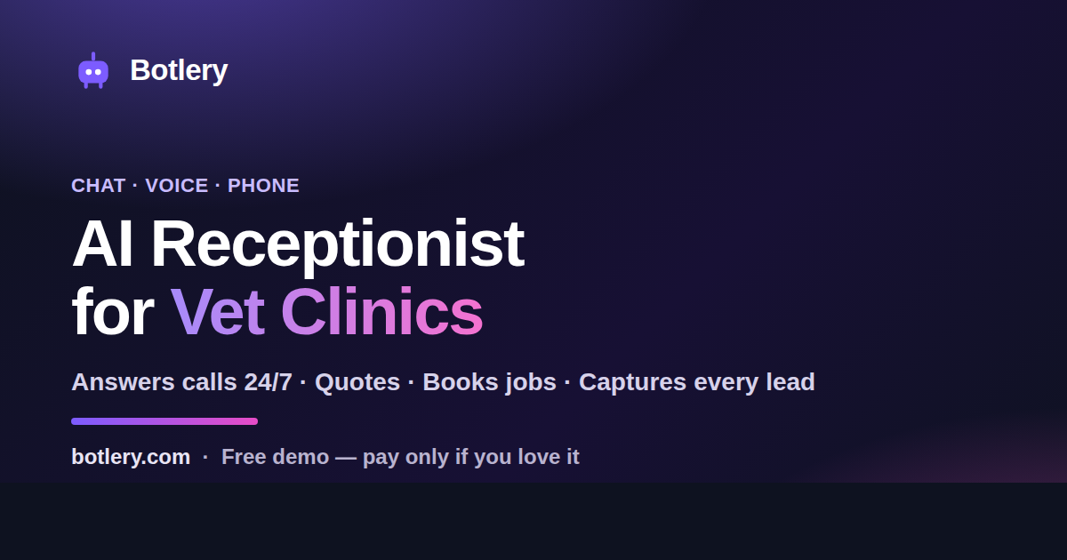AI Receptionist & Voice Agent for Veterinary Clinics