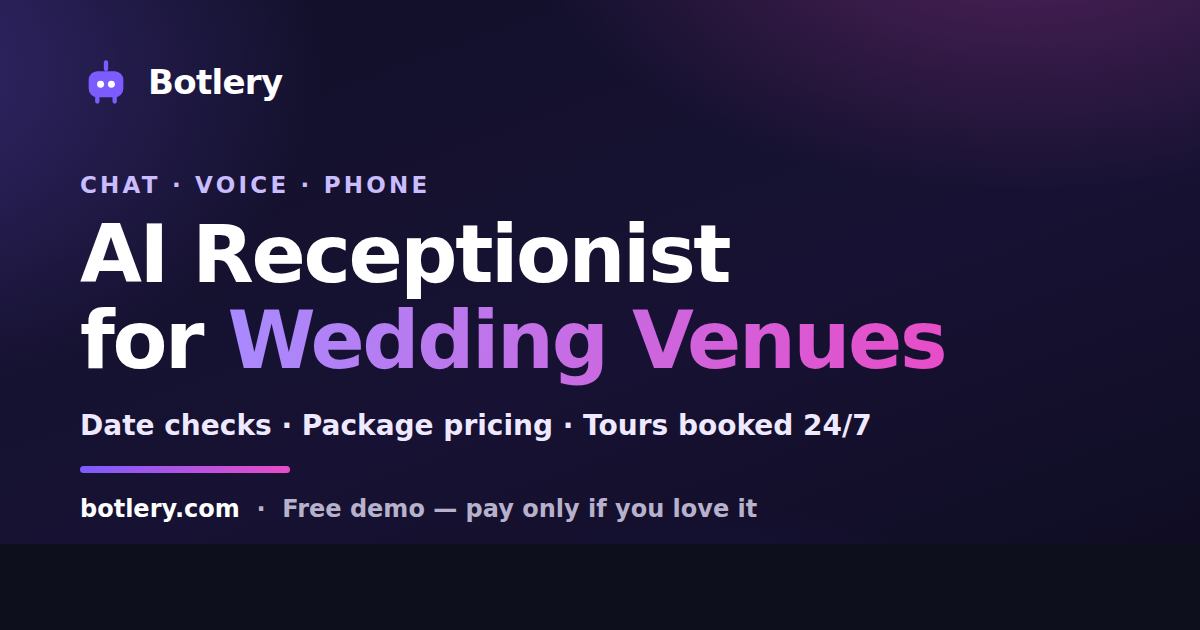 AI receptionist for wedding venues